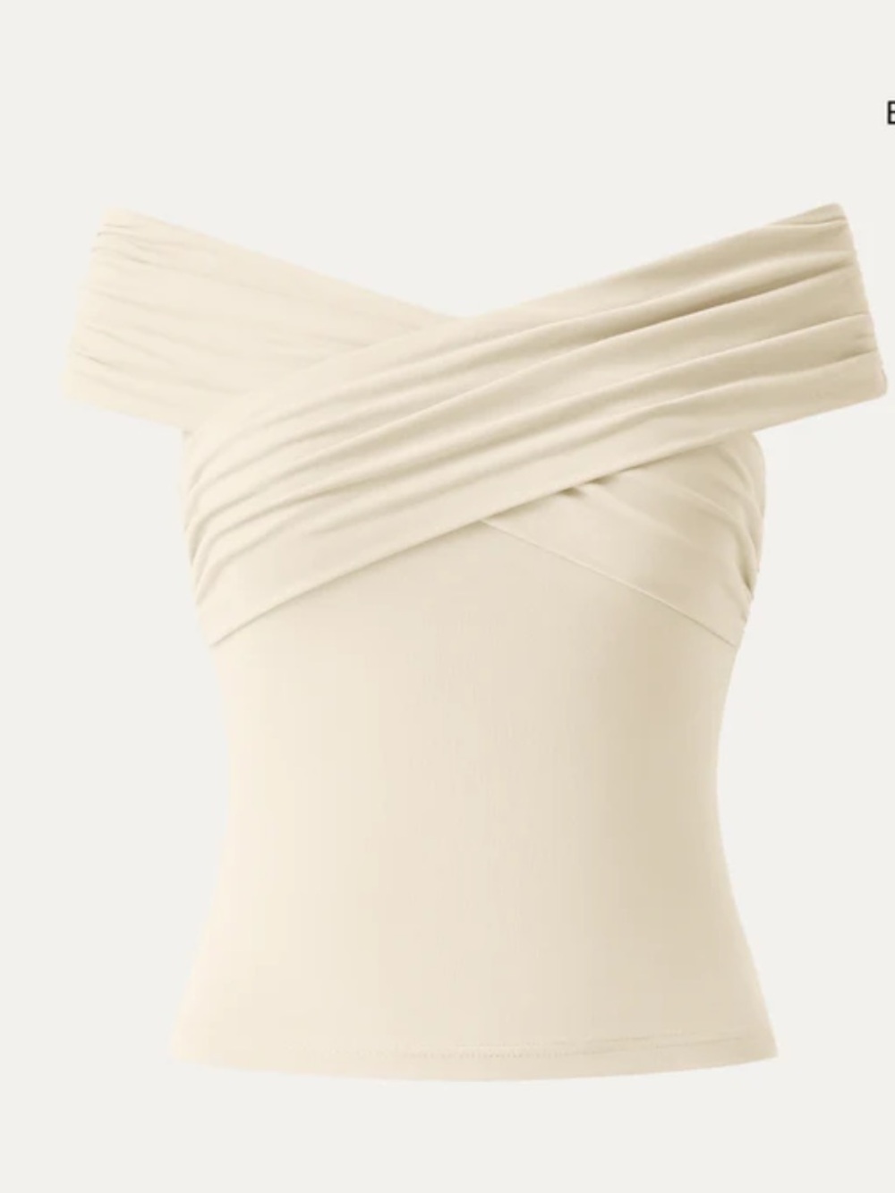 OGL Criss Cross Off Shoulder Airy Bra Top Cream Beige NWT Small